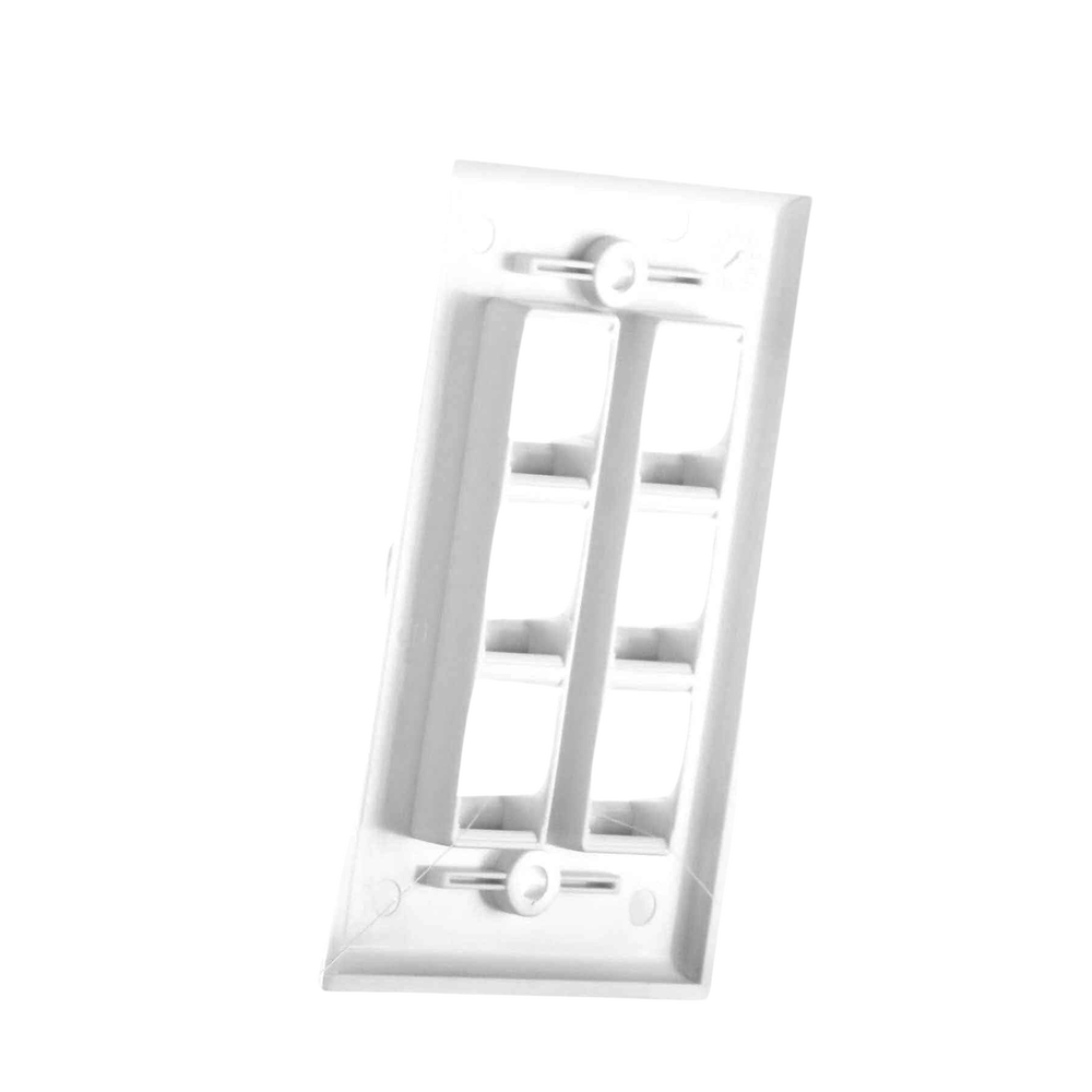Placa de Pared de 6 Puertos, Keystone, Color Blanco