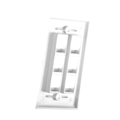 Placa de pared de 6 puertos, Keystone, Color Blanco