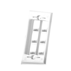 Placa de pared de 6 puertos, Keystone, Color Blanco