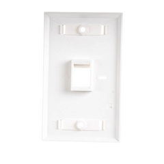 Placa de Pared de 1 Puerto, Keystone, con Espacio para Etiqueta, Color Blanco