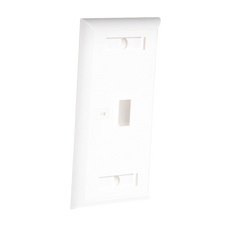 Placa de Pared de 1 Puerto, Keystone, con Espacio para Etiqueta, Color Blanco