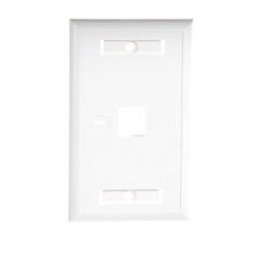 Placa de Pared de 1 Puerto, Keystone, con Espacio para Etiqueta, Color Blanco