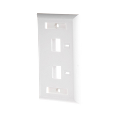 Placa de Pared de 2 Puertos, Keystone, con Espacio para Etiqueta, Color Blanco