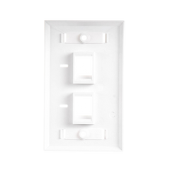 Placa de Pared de 2 Puertos, Keystone, con Espacio para Etiqueta, Color Blanco