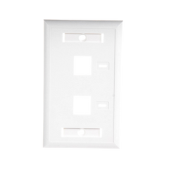 Placa de Pared de 2 Puertos, Keystone, con Espacio para Etiqueta, Color Blanco