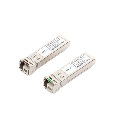 Transceptores Ópticos Industriales Bidireccionales SFP+ (Mini-Gbic) / Monomodo 1270 & 1330 nm / 10 Gbps / 10GBASE / Conector LC/UPC Simplex / DDM / Hasta 10 km / 2 Piezas