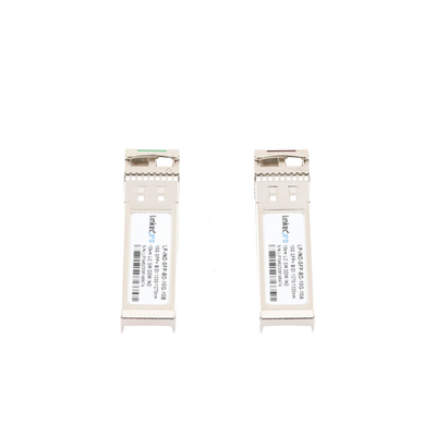 Transceptores Ópticos Industriales Bidireccionales SFP+ (Mini-Gbic) / Monomodo 1270 & 1330 nm / 10 Gbps / 10GBASE / Conector LC/UPC Simplex / DDM / Hasta 10 km / 2 Piezas