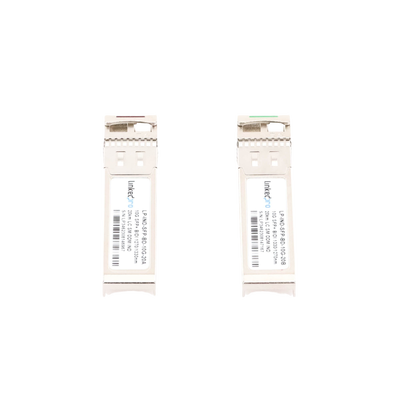Transceptores Ópticos Industriales Bidireccionales SFP+ (Mini-Gbic) / Monomodo 1270 & 1330 nm / 10 Gbps / 10GBASE / Conector LC/UPC Simplex / DDM / Hasta 20 km / 2 Piezas