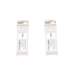 Transceptores Ópticos Industriales Bidireccionales SFP+ (Mini-Gbic) / Monomodo 1270 & 1330 nm / 10 Gbps / 10GBASE / Conector LC/UPC Simplex / DDM / Hasta 3 km / 2 Piezas