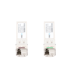 Transceptores Ópticos Industriales Bidireccionales SFP+ (Mini-Gbic) / Monomodo 1270 & 1330 nm / 10 Gbps / 10GBASE / Conector LC/UPC Simplex / DDM / Hasta 3 km / 2 Piezas