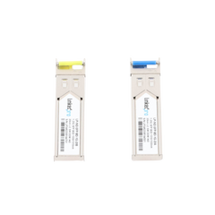 Transceptores Ópticos Industriales Bidireccionales SFP (Mini-Gbic) / Monomodo 1310 & 1550 nm / 1.25 Gbps / 1000BASE-BX / Conector LC/UPC Simplex / DDM / Hasta 20 km / 2 Piezas