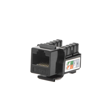 Módulo Jack Keystone Cat5e con terminación 110 (Punchdown) para faceplate - Color Negro