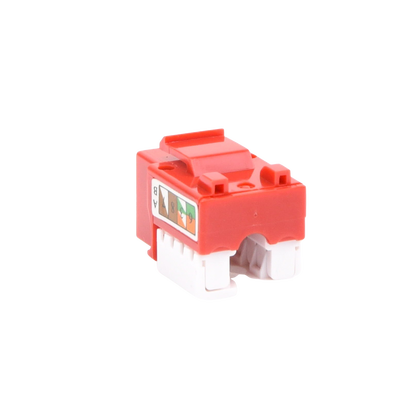 Módulo Jack Keystone Cat5e con terminación 110 (Punchdown) para faceplate - Color Rojo