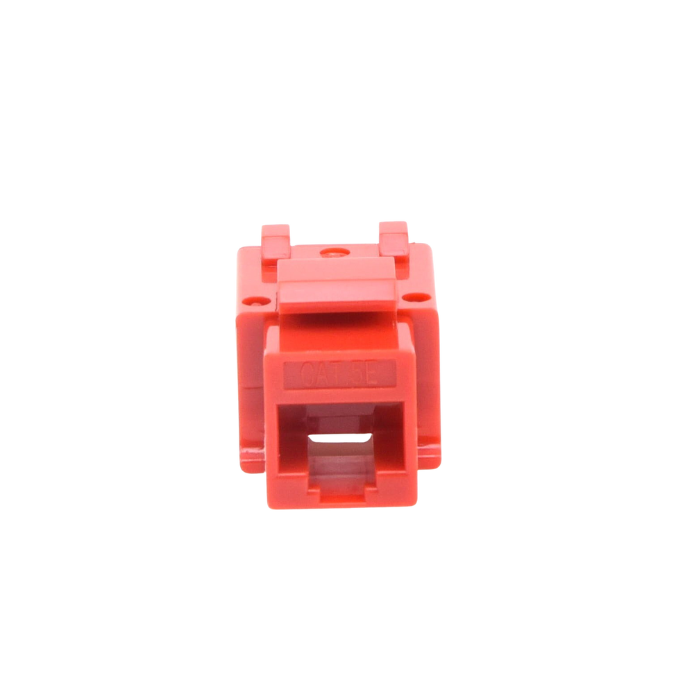 Módulo Jack Keystone Cat5e con Terminación 110 (Punchdown) para Faceplate - Color Rojo