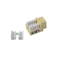 Módulo Jack Keystone Cat5e con Terminación 110 (Punchdown) para Faceplate - Color Amarillo