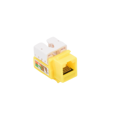 Módulo Jack Keystone Cat5e con terminación 110 (Punchdown) para faceplate - Color Amarillo