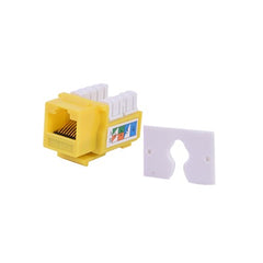 Módulo Jack Keystone Cat5e con Terminación 110 (Punchdown) para Faceplate - Color Amarillo