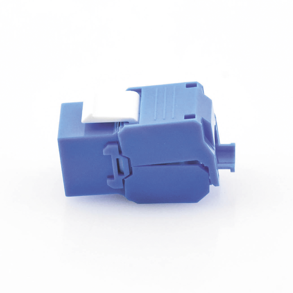 Módulo Jack Keystone Cat5e (Toolless), con Terminación en Ángulo 180 - Color Azul, Compatible con Faceplate y Patchpanel Linkedpro