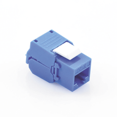 Módulo Jack Keystone Cat5e (Toolless), con Terminación en Ángulo 180 - Color Azul, Compatible con Faceplate y Patchpanel Linkedpro