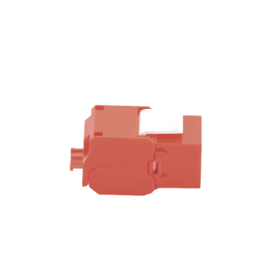 Módulo Jack Keystone Cat5e (toolless), con terminación en ángulo 180 º Color Rojo, Compatible con Faceplate y Patchpanel Linkedpro