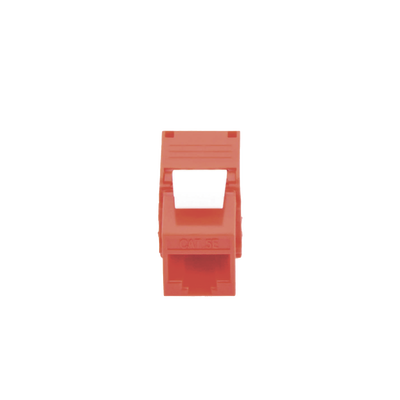 Módulo Jack Keystone Cat5e (toolless), con terminación en ángulo 180 º Color Rojo, Compatible con Faceplate y Patchpanel Linkedpro
