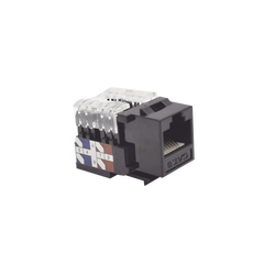 Módulo Jack Keystone Cat6 con terminación 110 (Punchdown) para faceplate - Color Negro