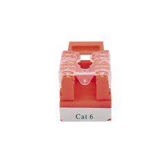 Módulo Jack Keystone Cat6 con Terminación 110 (Punchdown) para Faceplate - Color Rojo