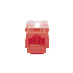 Módulo Jack Keystone Cat6 con terminación 110 (Punchdown) para faceplate - Color Rojo