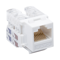 Módulo Jack Keystone Cat6 con terminación 110 (Punchdown) para faceplate - Color Blanco