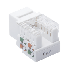 Módulo Jack Keystone Cat6 con terminación 110 (Punchdown) para faceplate - Color Blanco