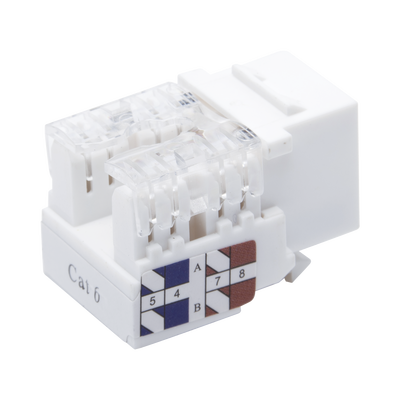 Módulo Jack Keystone Cat6 con terminación 110 (Punchdown) para faceplate - Color Blanco