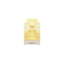 Módulo Jack Keystone Cat6 con Terminación 110 (Punchdown) para Faceplate - Color Amarillo