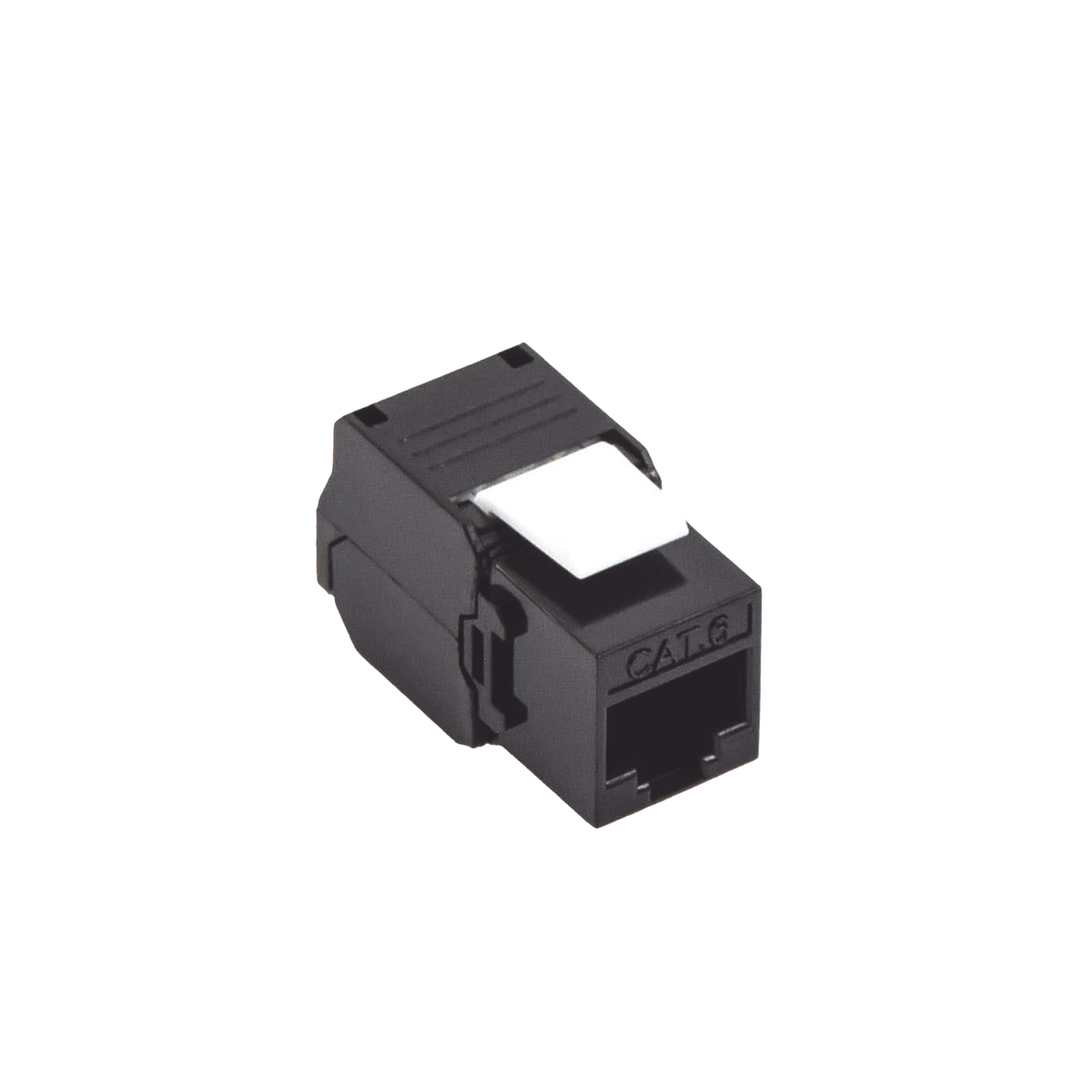 Módulo Jack Keystone Cat6 (Toolless), con Terminación en Ángulo 180 - Color Negro, Compatible con Faceplate y Patchpanel Linkedpro
