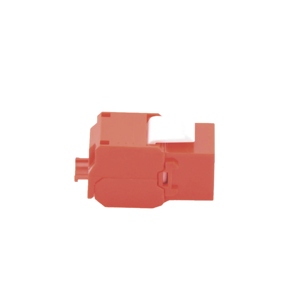 Módulo Jack Keystone Cat6 (Toolless), con Terminación en Ángulo 180 - Color Rojo, Compatible con Faceplate y Patchpanel Linkedpro