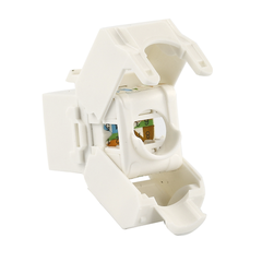 Módulo Jack Keystone Cat6 (toolless), con terminación en ángulo 180 º Color Blanco, Compatible con Faceplate y Patchpanel Linkedpro
