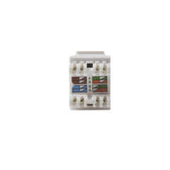 Módulo Jack Keystone Cat6 con Terminación 110 (Punchdown) Ángulo 180 - Color Blanco