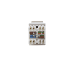 Módulo Jack Keystone Cat6 con terminación 110 (Punchdown) ángulo 180 º  Color Blanco