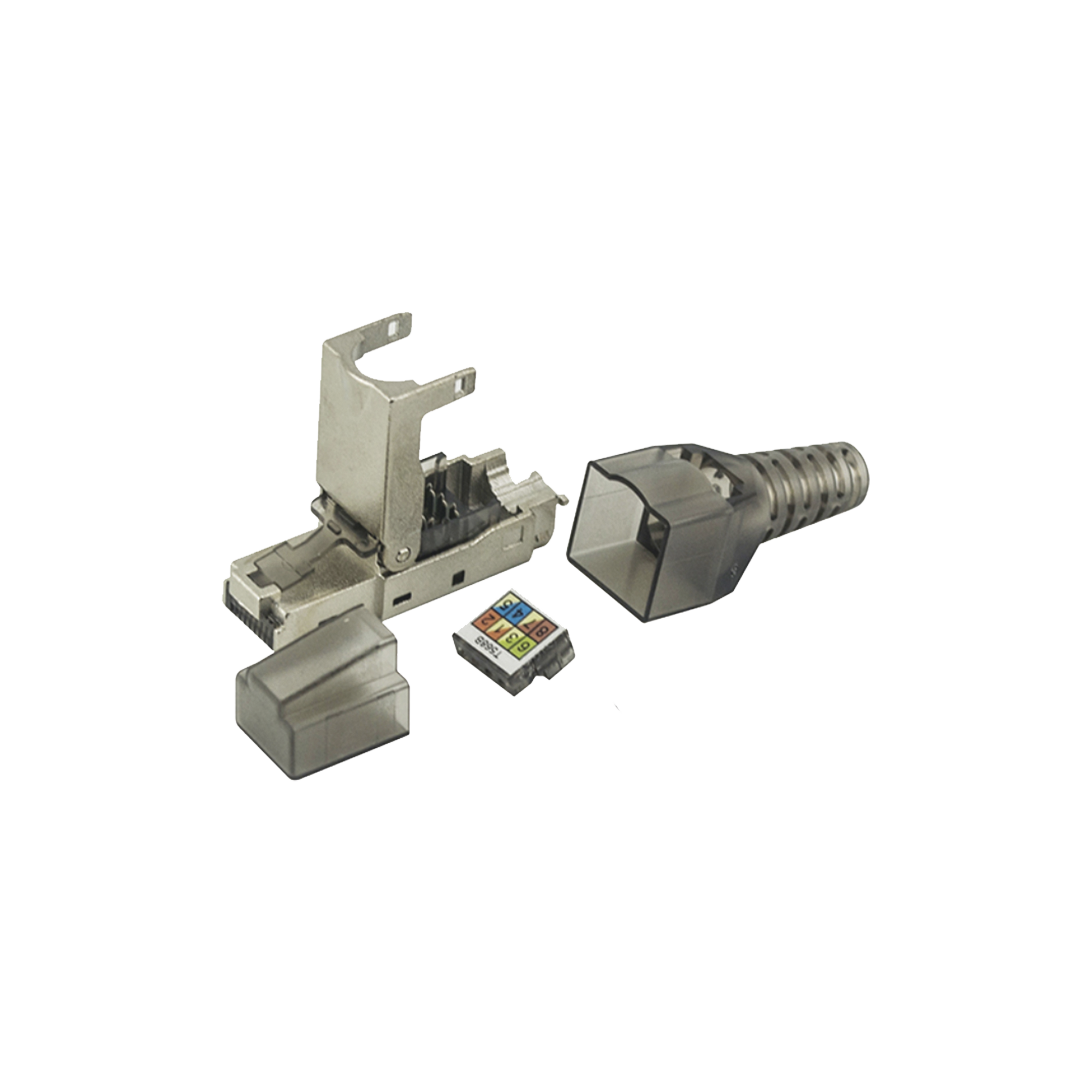 Plug RJ45 Blindado Categoría 6A - Sin Herramienta, para Terminación en Campo