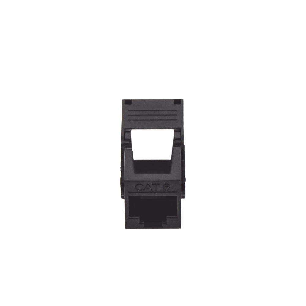 Módulo Jack Keystone Cat6A (Toolless), con Terminación en Ángulo 180 - Color Negro, Compatible con Faceplate y Patchpanel Linkedpro