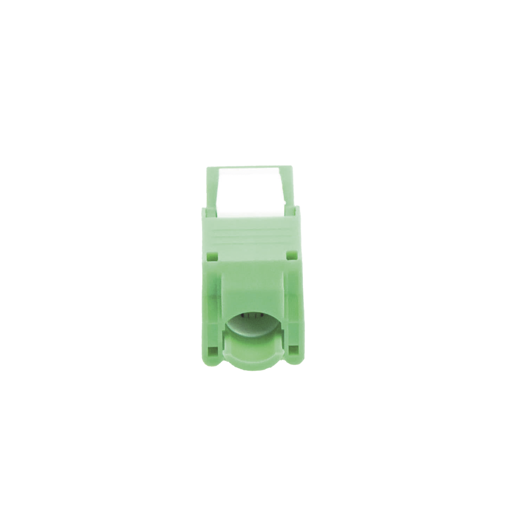 Módulo Jack Keystone Cat6A (Toolless), con Terminación en Ángulo 180 - Color Verde, Compatible con Faceplate y Patchpanel Linkedpro