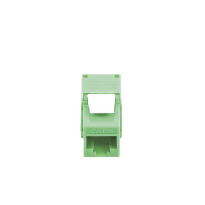 Módulo Jack Keystone Cat6A (toolless), con terminación en ángulo 180 º Color Verde, Compatible con Faceplate y Patchpanel Linkedpro