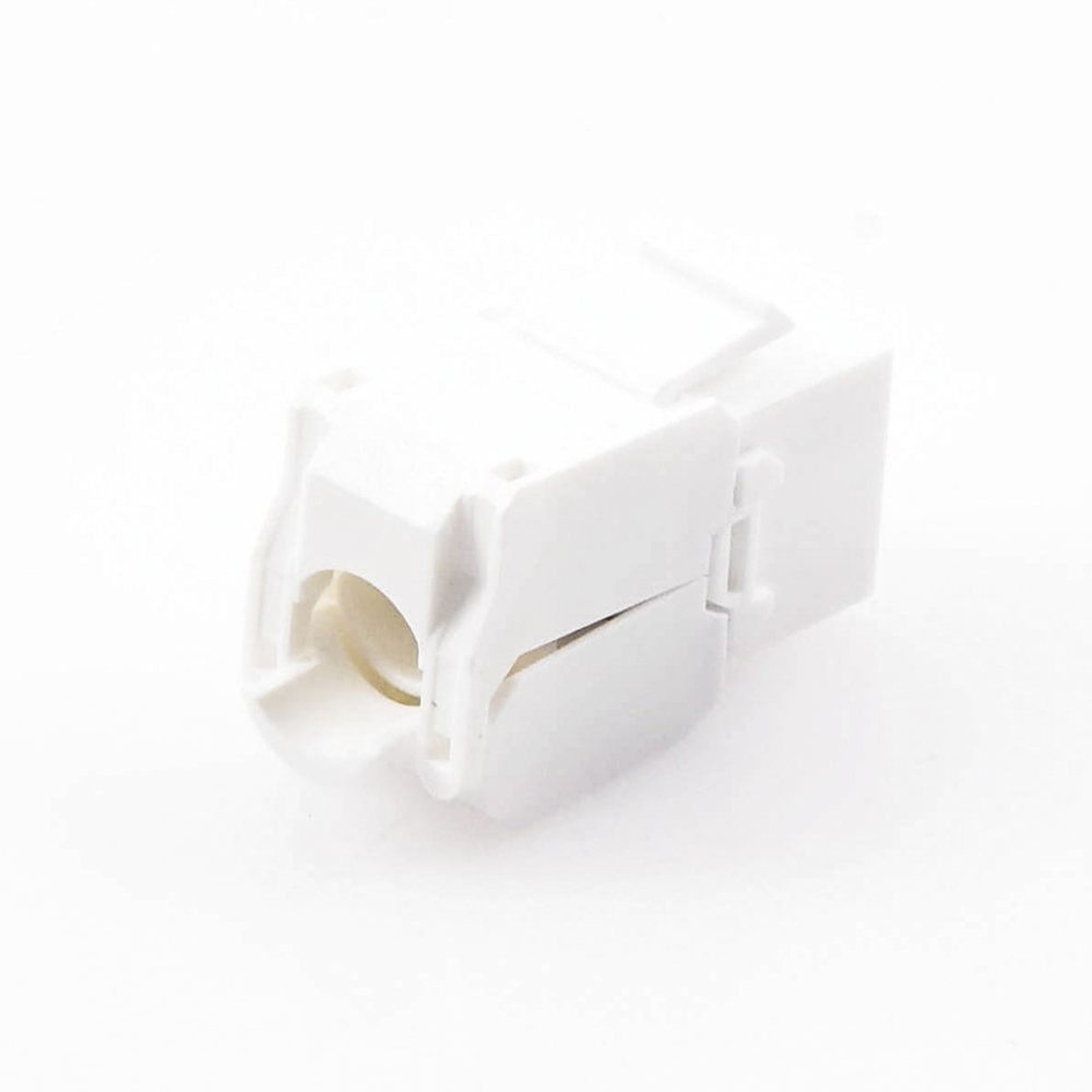 Módulo Jack Keystone Cat6A (Toolless), con Terminación en Ángulo 180 Grados Color Blanco, Compatible con Faceplate y Patchpanel Linkedpro