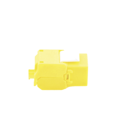 Módulo Jack Keystone Cat6A (toolless), con terminación en ángulo 180 º Color Amarillo, Compatible con Faceplate y Patchpanel Linkedpro