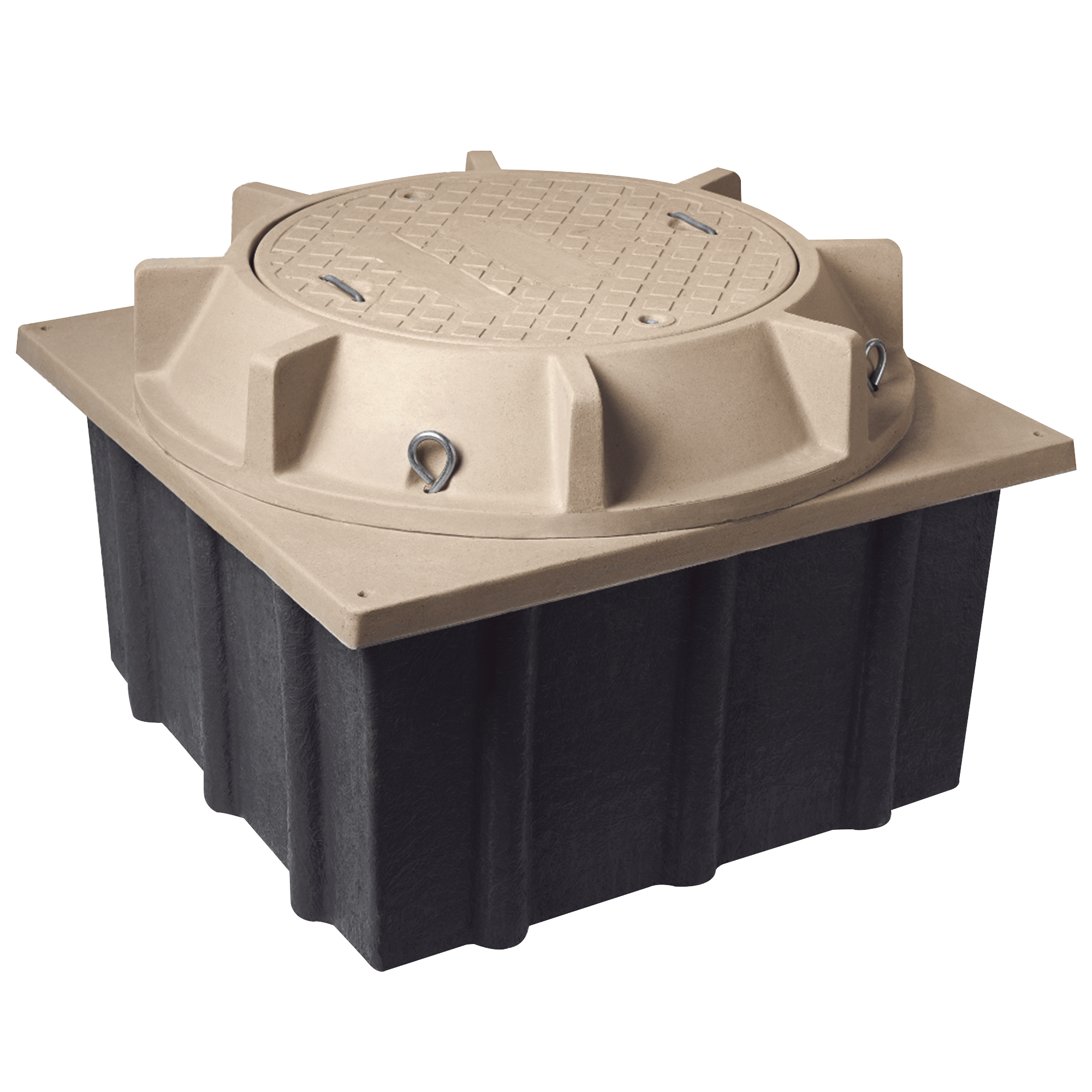 Registro Mini Manhole con Tapa de Concreto Polimérico 1.22 Metros x 1.22 Metros x 0.61 Metros (4 Pies x 4 Pies x 2 Pies), Resistencia 20 Toneladas, Uso Vehicular Pesado