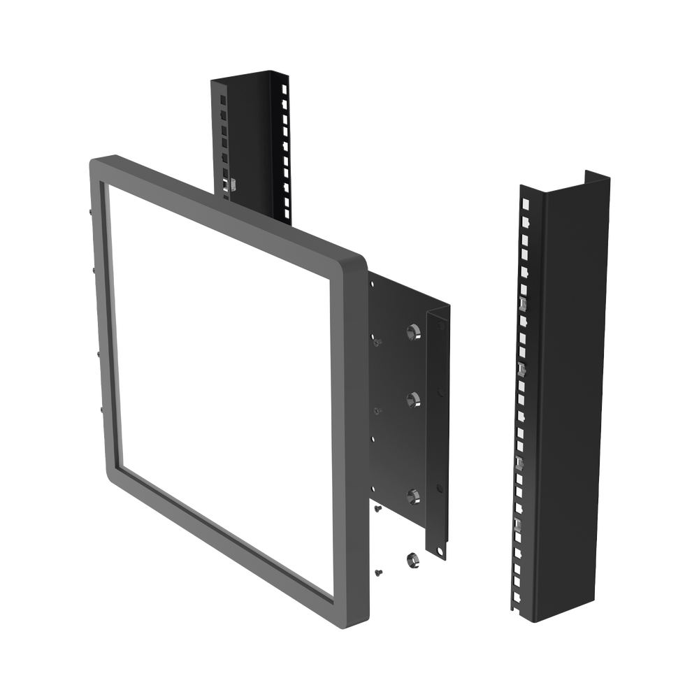 Montaje para Monitor VESA 75x75 hasta 200x200. Compatible con rack 19" 5U.