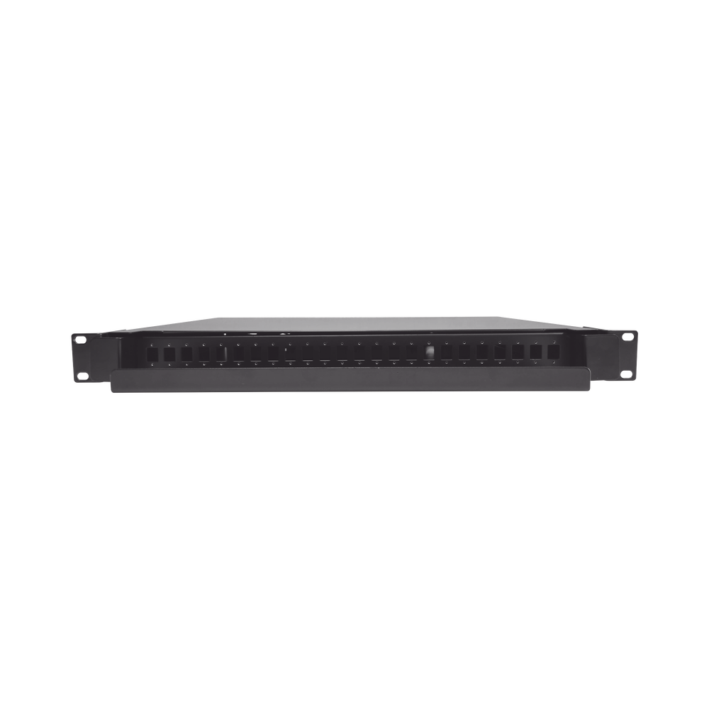 Distribuidor de Fibra Óptica Deslizable, Vacío, 19 Pulgadas (48.26 cm), Acepta 24 Adaptadores LC Duplex o LC Simplex o 24 SC Simplex, 1U