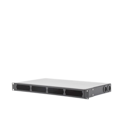 Distribuidor de fibra óptica vacio 19in, Acepta 4 placas Acopladoras de Linkedpro, hasta 24 fibras, 1UR, Incluye charola de empalme