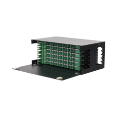 Distribuidor de Fibra Óptica con Bandejas Deslizables, Vacío, 19 Pulgadas, Acepta 72 Adaptadores LC Duplex o LC Simplex o 72 SC Simplex, 4U
