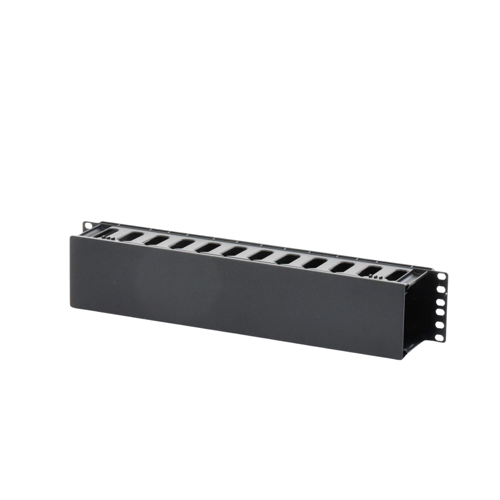 Organizador de Cables Horizontal de 2U para Rack de 19", Fabricado en Polímero Resistente a Deformaciones y Rayones