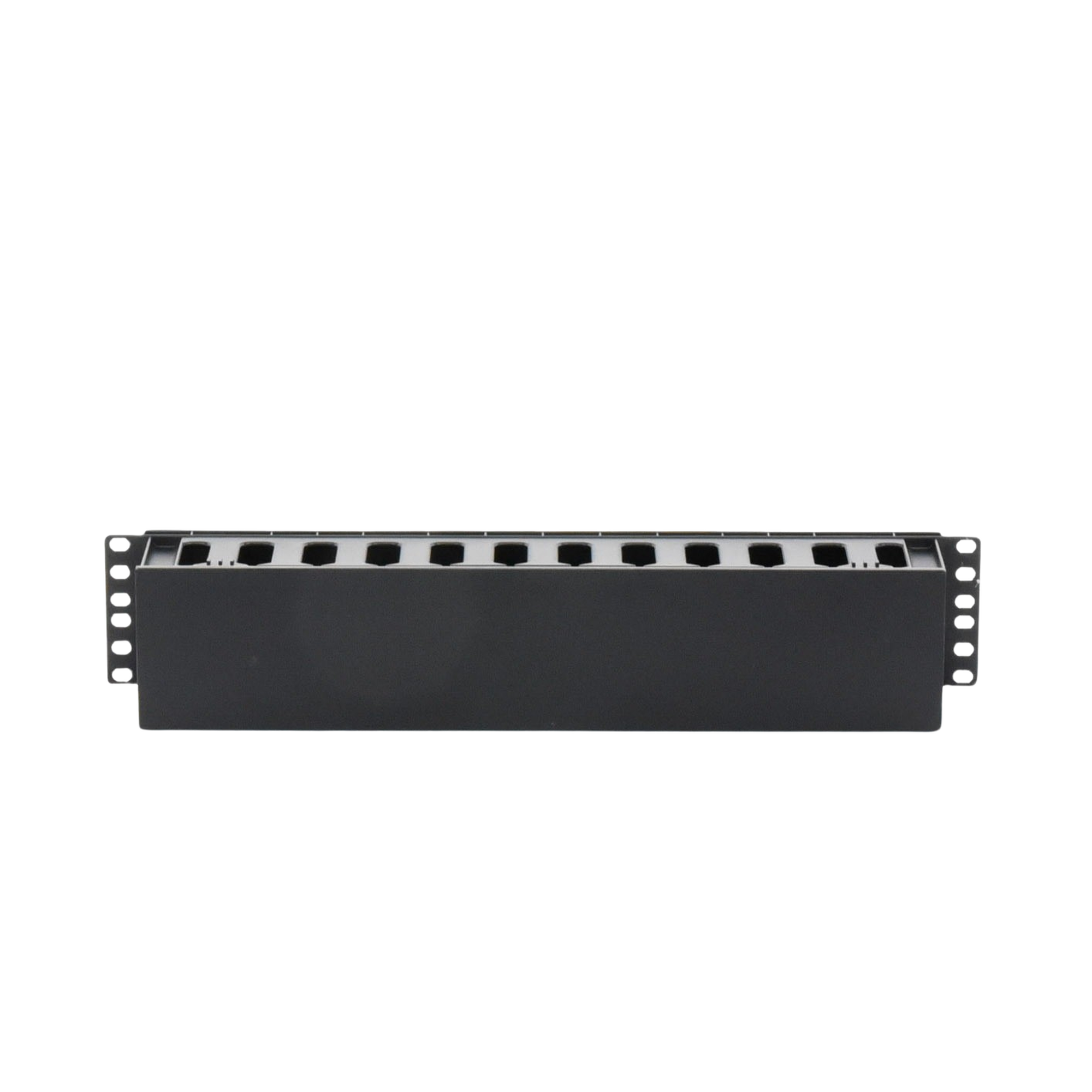 Organizador de Cables Horizontal de 2U para Rack de 19", Fabricado en Polímero Resistente a Deformaciones y Rayones